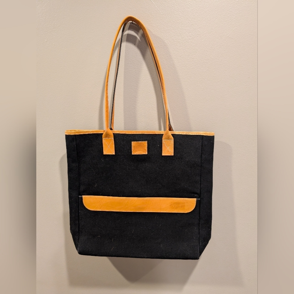 🦋 Sunshine Stylish Black and Tan Tote Bag